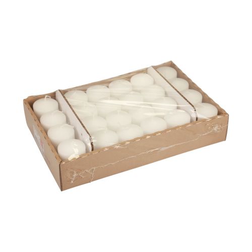 Floristik24 Bougies piliers bougies de l&#39;Avent blanches petites bougies 70/50mm 24 pcs