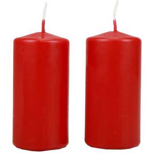 Bougies piliers H100 Ø50cm bougies rouges 12pcs
