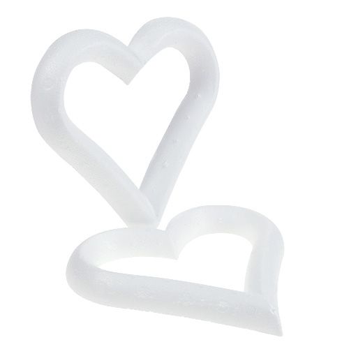 Floristik24 Coeur en polystyrène ouvert 18cm 2pcs