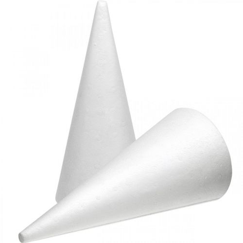 Cônes en polystyrène blanc 26cm x12cm 5 pièces