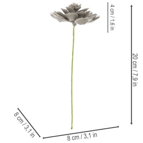 Kalanchoé artificielle en cire avec tige en fil de fer 8 cm, lot de 8 | Floristik24.fr