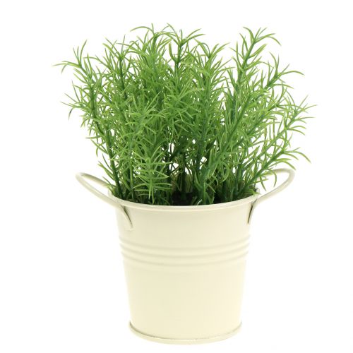 Floristik24 Herbes de cuisine en pot de zinc artificiel 16cm 4pcs