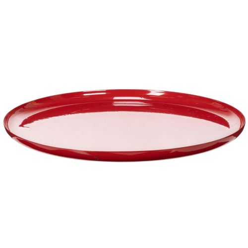 Plateau décoratif en métal rouge 27 cm acheter | Floristik24.fr