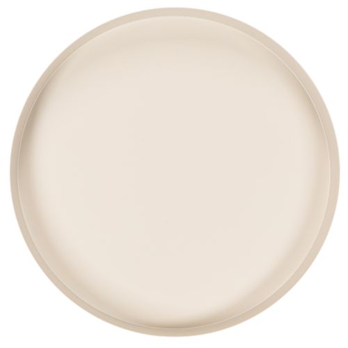 Plateau décoratif rond en métal 20 cm crème pour intérieur | Floristik24.fr