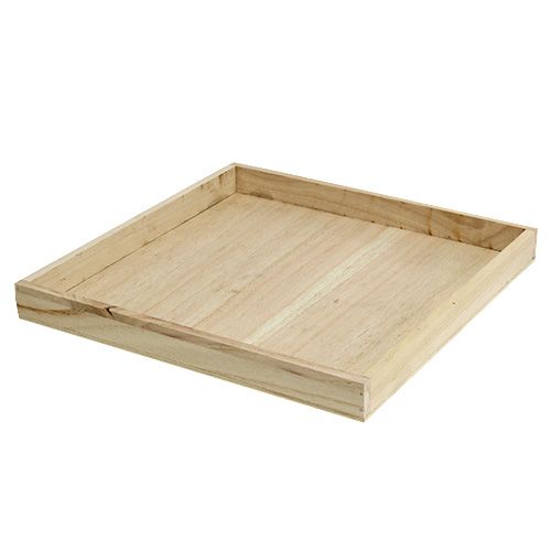 Floristik24 Plateau en bois grand 30cm x 30cm H3cm