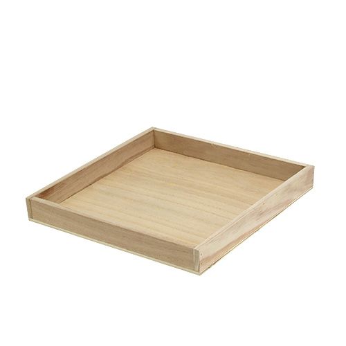 Plateau moyen bois naturel 24,5cm x 24,5cm H3cm