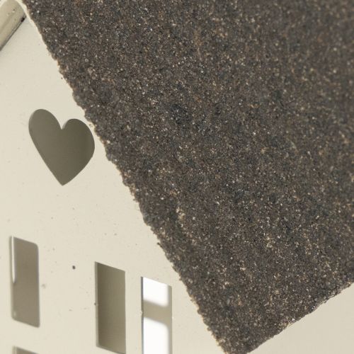Ensemble de maisons en métal avec plateau, 3 pièces, gris, 35 cm | Floristik24.fr