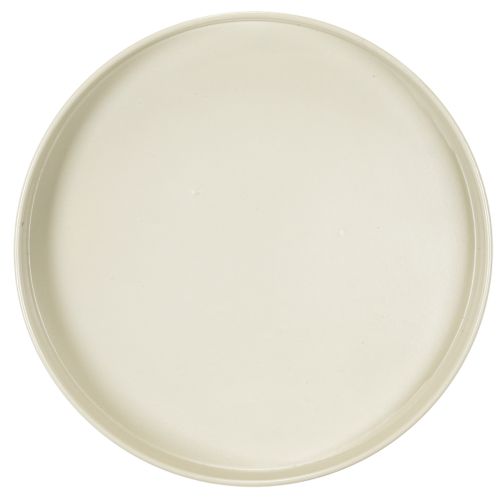 Plateau décoratif sur pied en métal beige-gris 20 cm pour bougies et figurines | Floristik24.fr