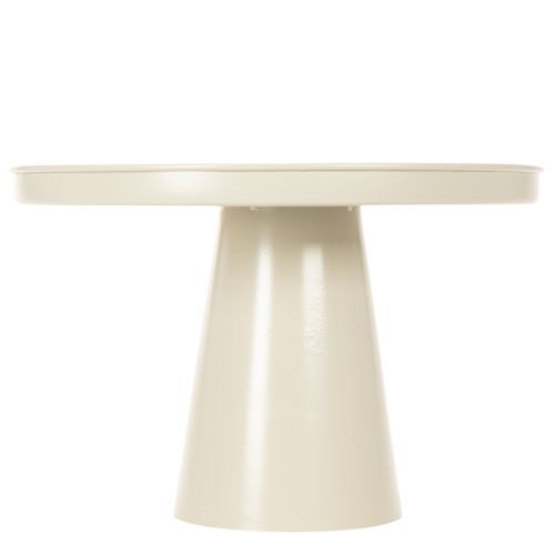 Plateau rond crème en métal, 30 cm, sur pied pour décoration intérieure | Floristik24.fr