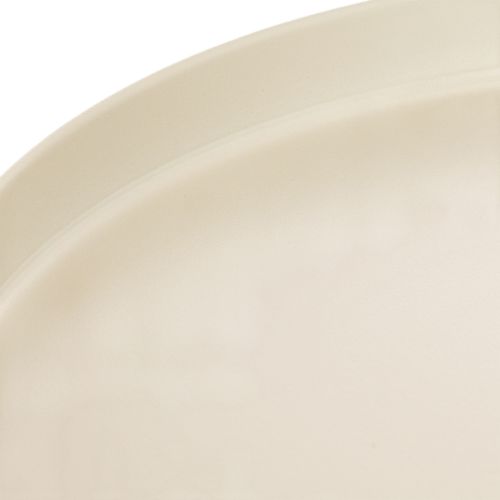 Plateau rond crème en métal, 30 cm, sur pied pour décoration intérieure | Floristik24.fr