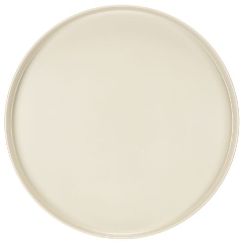 Plateau rond crème en métal, 30 cm, sur pied pour décoration intérieure | Floristik24.fr