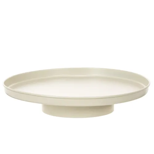 Plateau décoratif rond en métal 30 cm beige pour plantes et accessoires acheter | Floristik24.fr