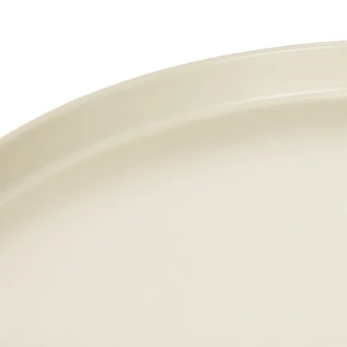 Plateau décoratif rond en métal 30 cm beige pour plantes et accessoires | Floristik24.fr