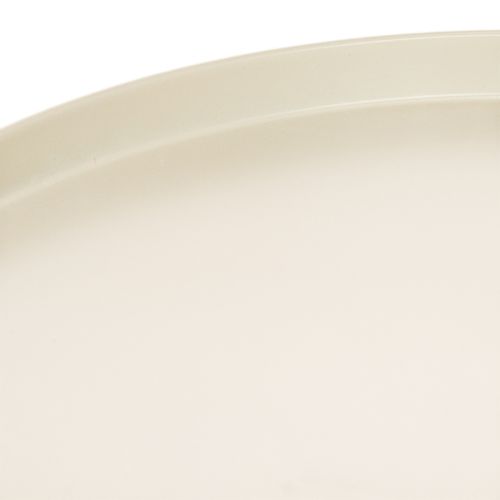 Plateau décoratif en métal rond 41 cm beige pour intérieur | Floristik24.fr