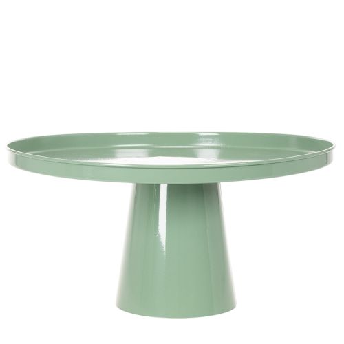 Table décoratif rond en métal vert 40 cm avec bord haut | Floristik24.fr