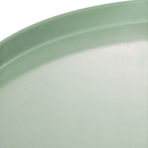 Table décoratif rond en métal vert 40 cm avec bord haut | Floristik24.fr