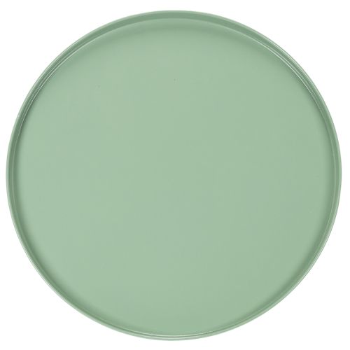 Table décoratif rond en métal vert 40 cm avec bord haut | Floristik24.fr