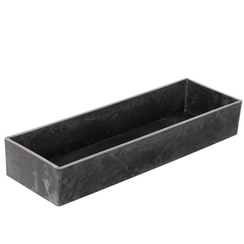 Plateau rectangulaire avec poignées en plastique anthracite 32 cm