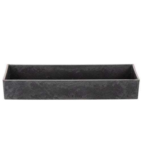 Plateau rectangulaire avec poignées en plastique anthracite 32 cm | Floristik24.fr