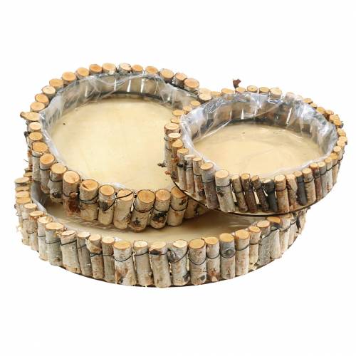 Article Plateau rond pour plantation de bouleau naturel Ø23/31/41cm lot de 3
