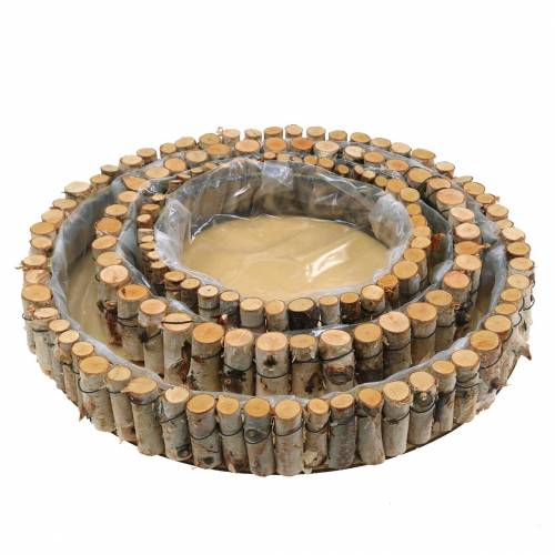 Article Plateau rond pour plantation de bouleau naturel Ø23/31/41cm lot de 3