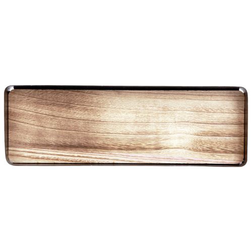 Floristik24 Plateau décoratif métal bois plateau métal socle bois 40x13x3cm