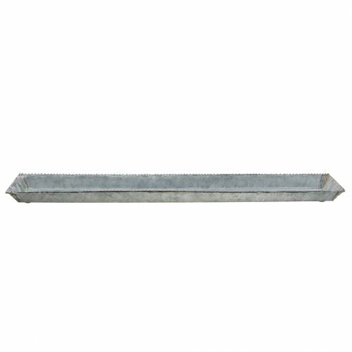 Floristik24 Plateau décoratif, blanc lavé, zinc 80 × 15cm