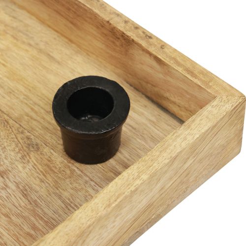 Article Plateau à bougies plateau en bois bougeoir bâton naturel 24,5cm