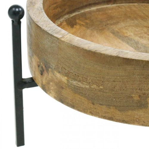 Floristik24 Plateau avec pieds, décoration en bois rond, plateau à planter naturel, noir Ø25cm H11cm