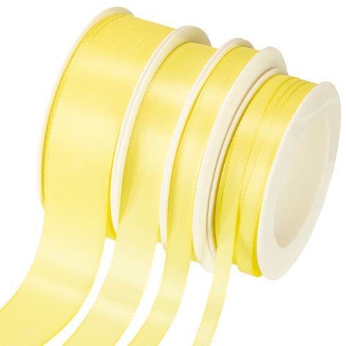 Floristik24 Ruban cadeau taffetas jaune clair différentes tailles 50 m