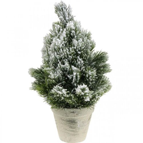 Mini sapin de Noël en pot enneigé artificiellement Ø18cm H32cm