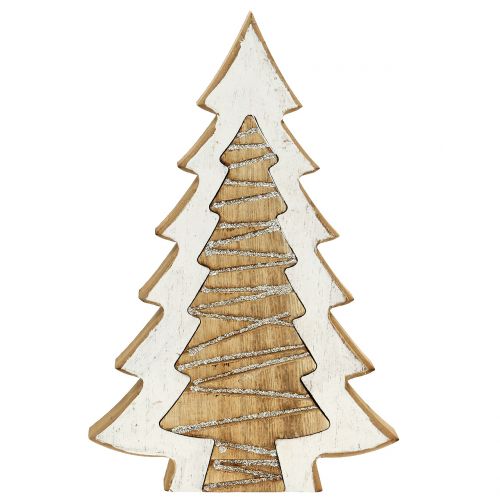 Floristik24 Sapin en sapin nature / crème 25,5cm x 16,5cm