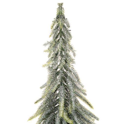 Sapin artificiel givré, arbre décoratif sur socle en bois pour décoration hivernale et de Noël, 75 cm | Floristik24.fr