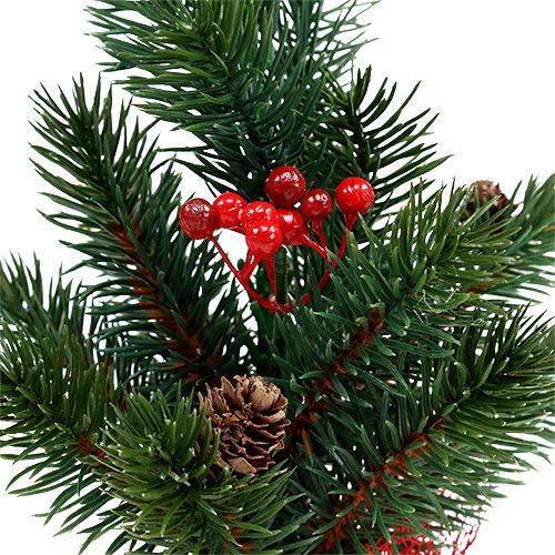 Floristik24 Sapin 32cm avec cônes et sac rouge