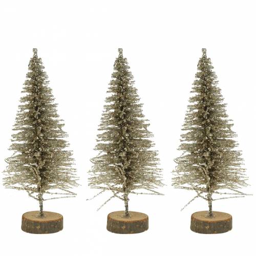 Floristik24 Deco Sapin De Noel Champagne Glitter 8cm 24pcs