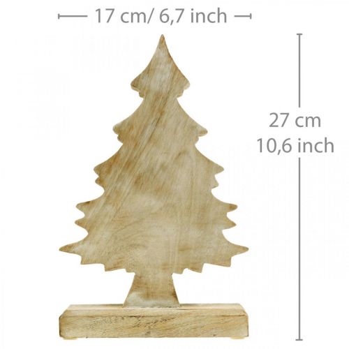 Floristik24 Déco sapin de Noël en bois, sapin de Noël blanc lavé 27×17×5cm