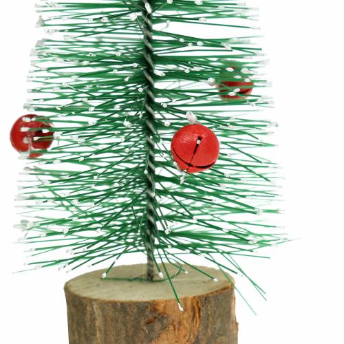 Article Sapin de Noël vert avec neige Ø5cm H15cm 6 pcs