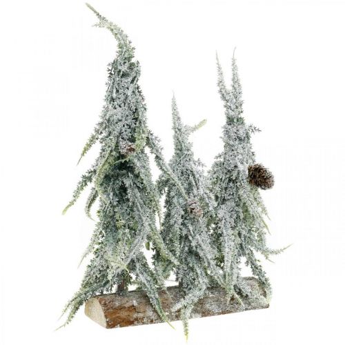 Floristik24 Sapins avec neige, décoration de l&#39;Avent, forêt d&#39;hiver L16.5cm H28cm