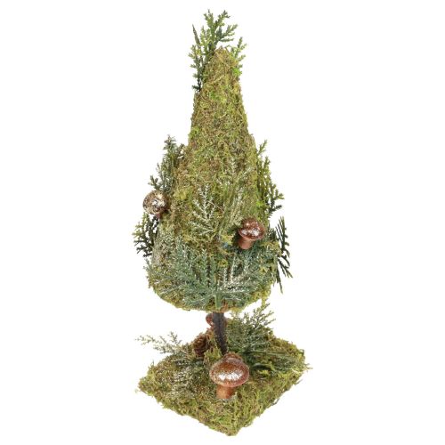 Floristik24 Déco sapin arbre mousse cônes champignons vert or H35cm