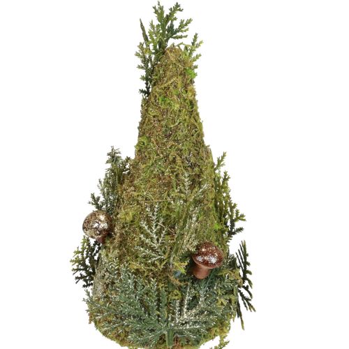 Floristik24 Déco sapin arbre mousse cônes champignons vert or H35cm