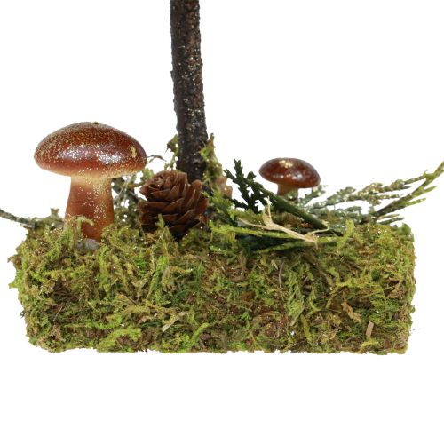 Floristik24 Déco sapin arbre mousse cônes champignons vert or H35cm