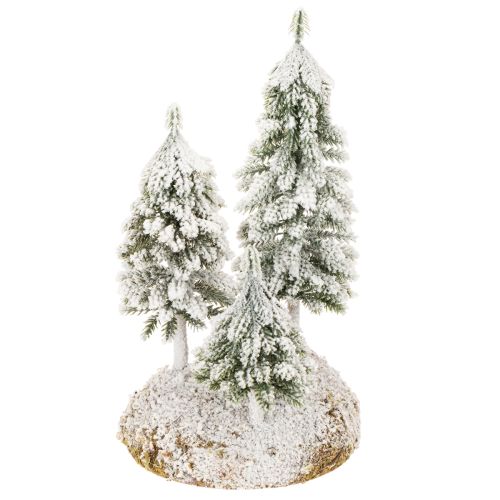 Sapins enneigés, décor hivernal artificiel pour village de Noël et décoration de table, 29 cm