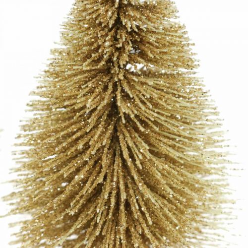 Décoration de table mini sapins doré décoration de Noël H7cm 6pcs