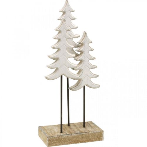 Floristik24 Décoration de Noël sapin bois blanc sur socle H28cm