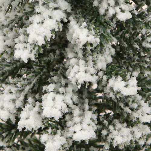 Floristik24 Décoration de sapin de Noël avec neige vert blanc Ø6cm H30cm 3pcs