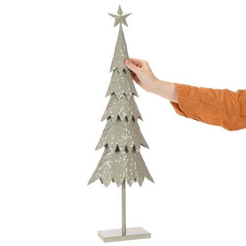 Sapin décoratif en métal sur socle avec étoile 74 cm | Floristik24.fr