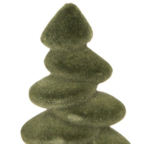 Article Déco de table Sapins de Noël floqués Vert 16,5 cm 4 pcs