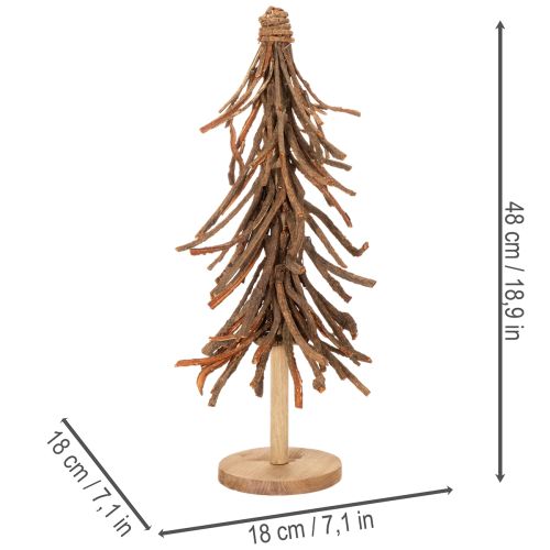 Sapin décoratif en branches de saule sur socle en bois 48 cm | Floristik24.fr