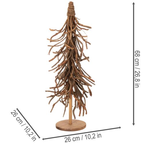 Sapin décoratif en branches de saule sur pied en bois 68 cm | Floristik24.fr