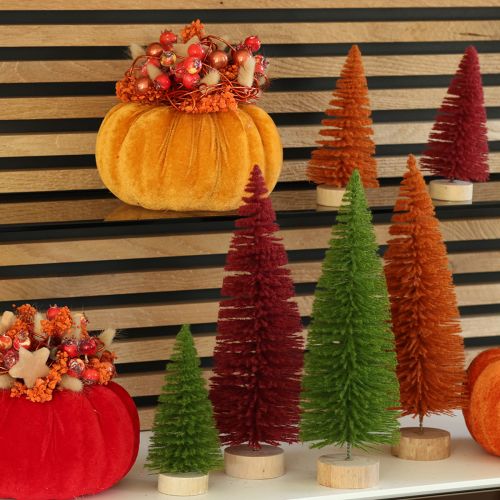 Kits d'Arbres de Noël Décoratifs 31 cm Vert Rouge Orange Lot de 3 | Floristik24.fr